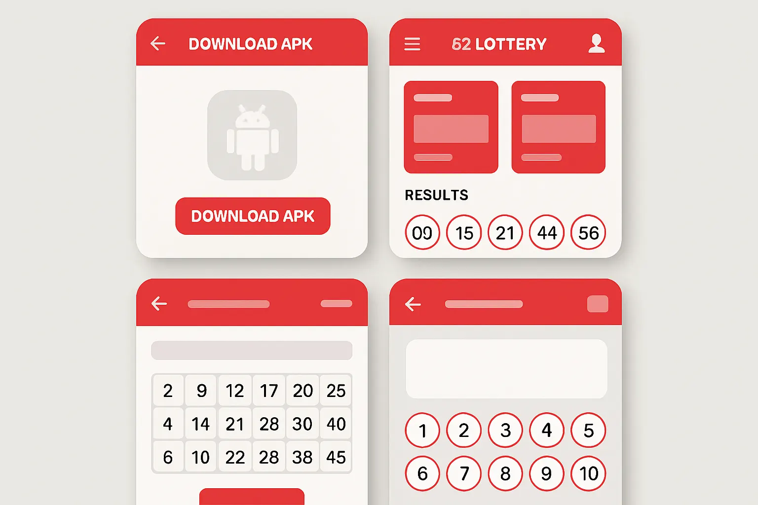 82 Lottery Android screen